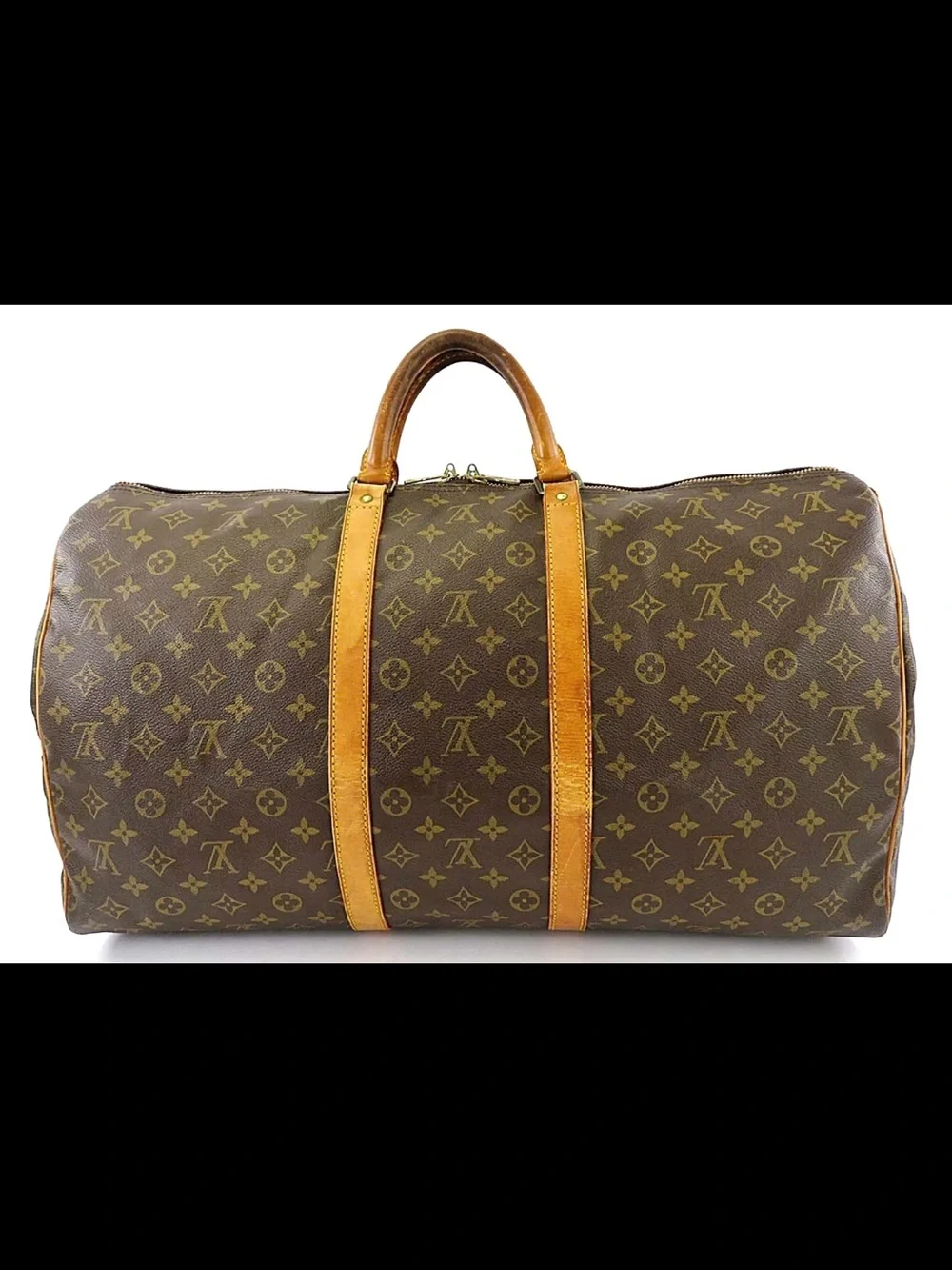 Louis Vuitton Brown Monogram Keepall 50 Travel Duffel Bag